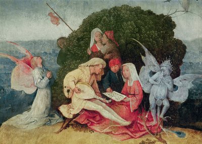 The musicians on top of the wagon, detail of the central panel of The Haywain Triptych, c.1515 (detail) by Hieronymus Bosch
